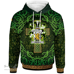 ScotsTee Shop Irish Trevor Coat of Arms Family Crest Ireland Hoodie Celtic Cross Shamrock Patterns