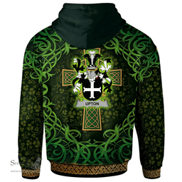 ScotsTee Shop Irish Upton Coat of Arms Family Crest Ireland Hoodie Celtic Cross Shamrock Patterns