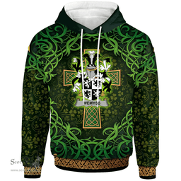 ScotsTee Shop Irish Wemyss Coat of Arms Family Crest Ireland Hoodie Celtic Cross Shamrock Patterns