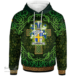 ScotsTee Shop Irish Osborne Coat of Arms Family Crest Ireland Hoodie Celtic Cross Shamrock Patterns