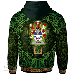 ScotsTee Shop Irish Trench Coat of Arms Family Crest Ireland Hoodie Celtic Cross Shamrock Patterns
