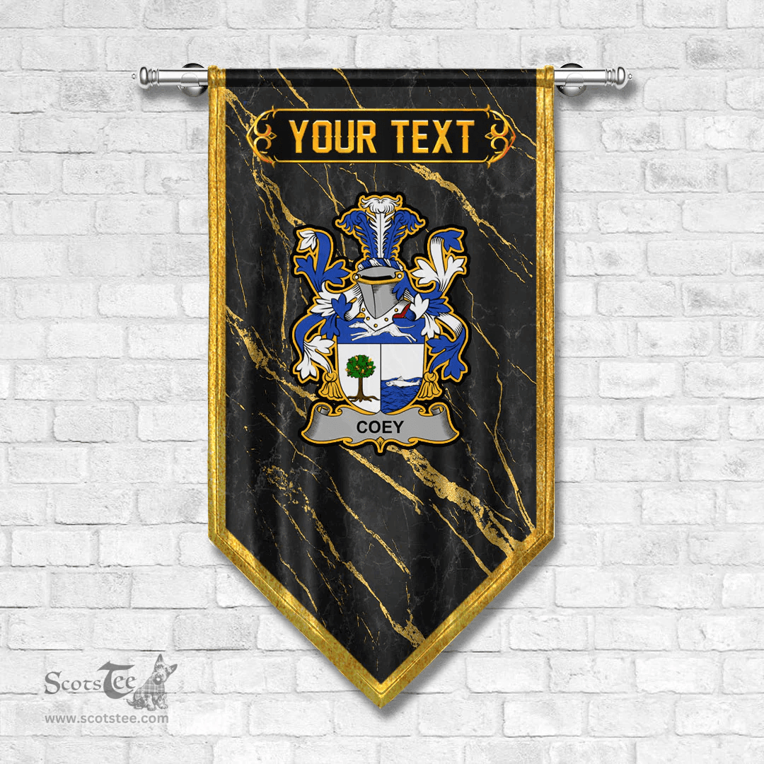 ScotsTee Shop Irish Coey or McCoey Coat of Arms Irish Family Crest Irish Gonfalon