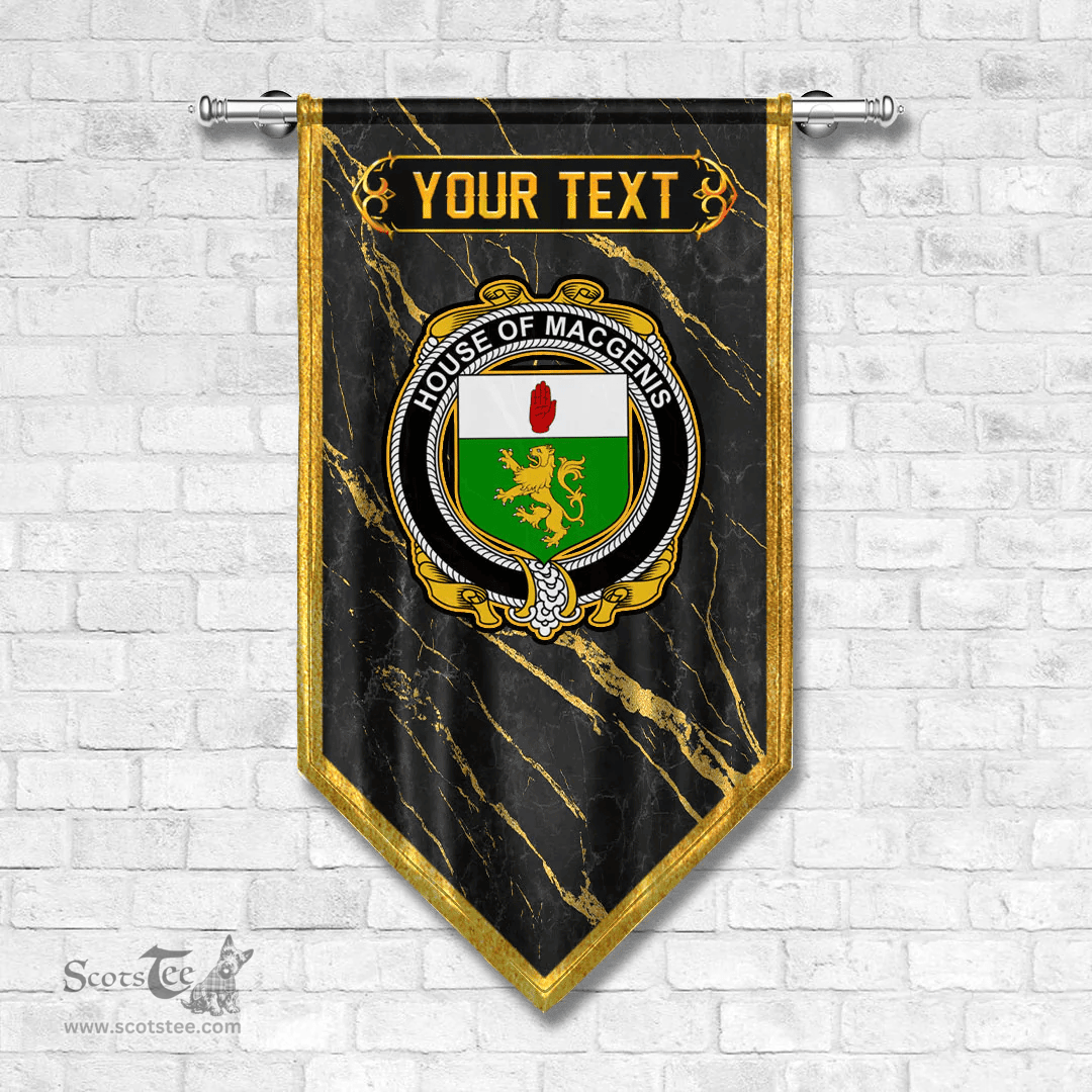 ScotsTee Shop Irish House of MACGENIS Coat of Arms Irish Family Crest Irish Gonfalon