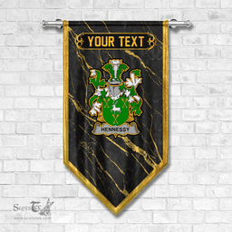 ScotsTee Shop Irish Hennessy or O Hennessy Coat of Arms Irish Family Crest Irish Gonfalon