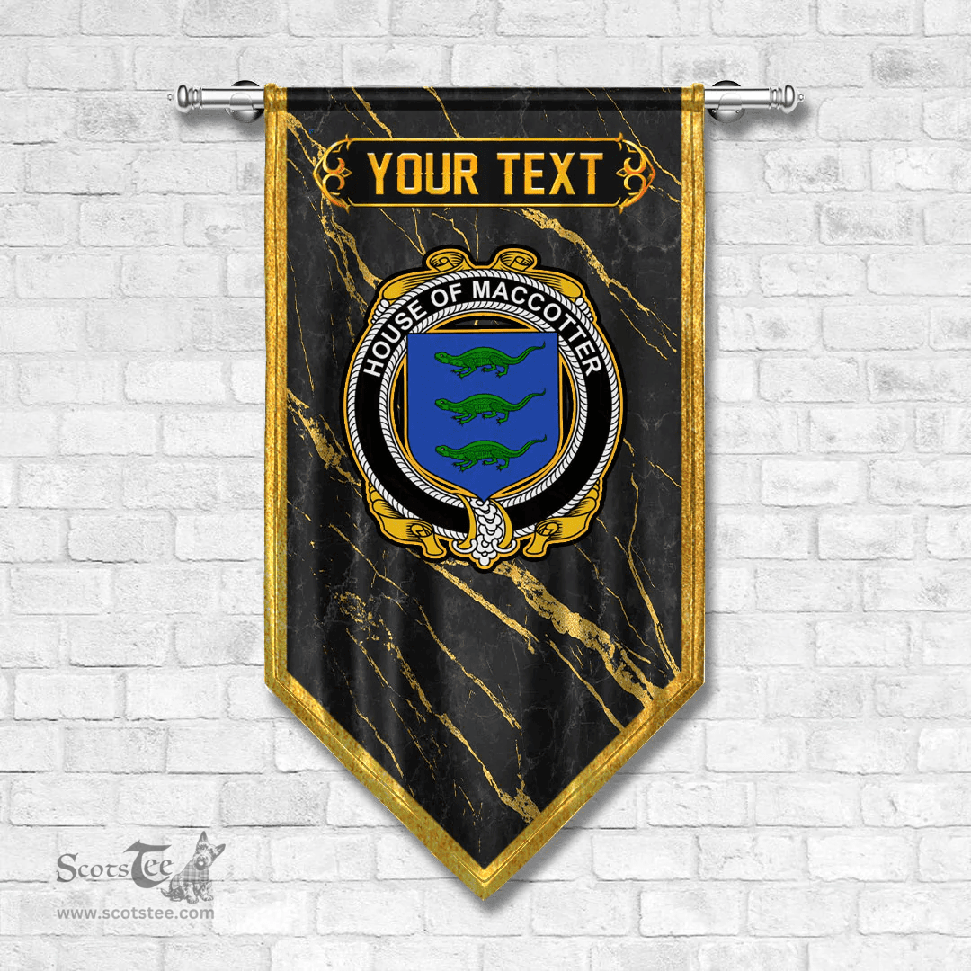 ScotsTee Shop Irish House of MACCOTTER Coat of Arms Irish Family Crest Irish Gonfalon