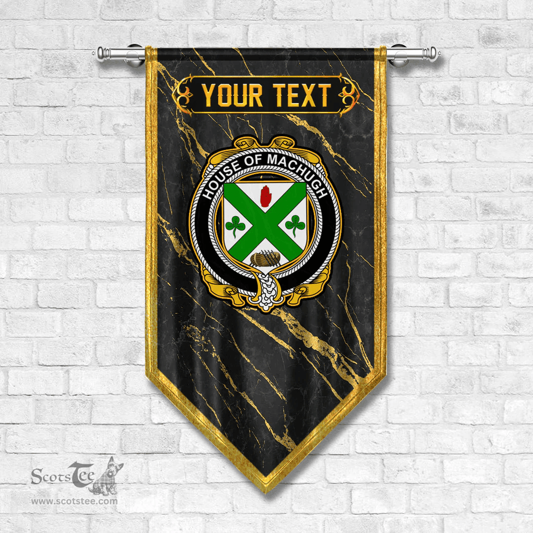 ScotsTee Shop Irish House of MACHUGH Coat of Arms Irish Family Crest Irish Gonfalon