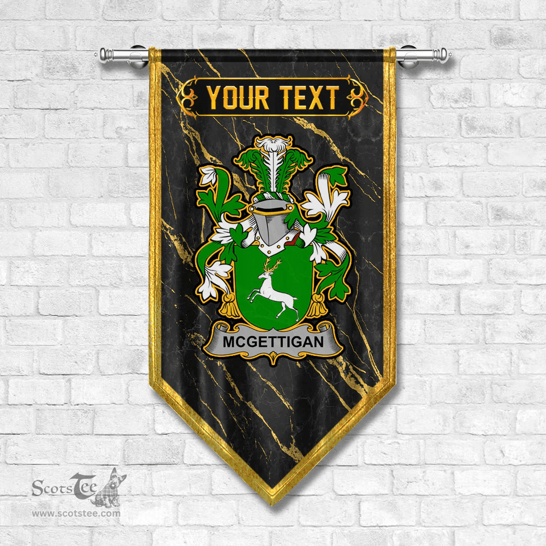 ScotsTee Shop Irish McGettigan or Gethin Coat of Arms Irish Family Crest Irish Gonfalon