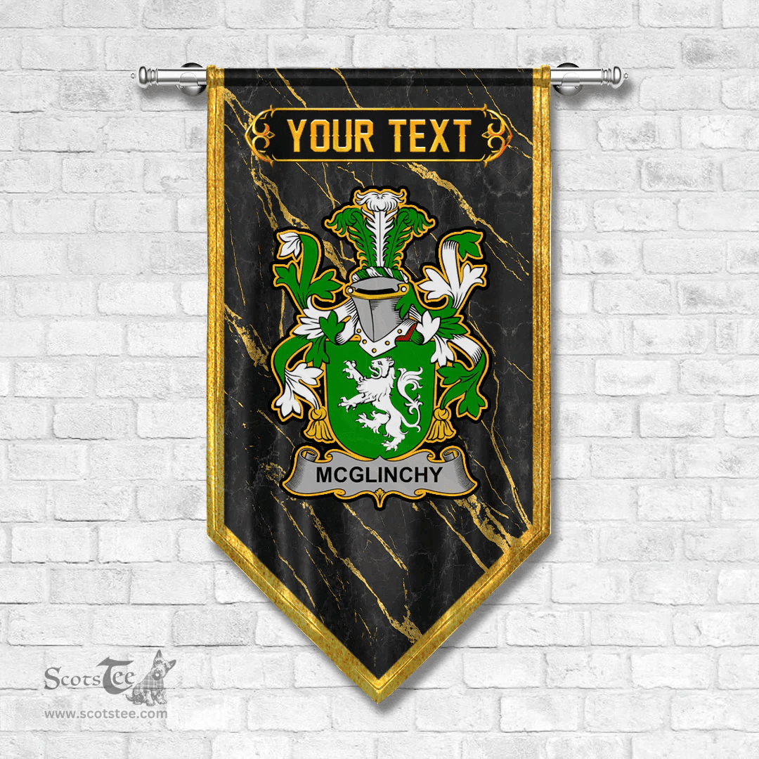 ScotsTee Shop Irish McGlinchy or McGlinchey Coat of Arms Irish Family Crest Irish Gonfalon