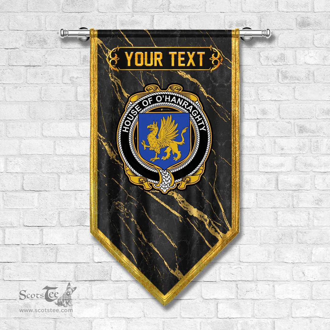 ScotsTee Shop Irish House of O HANRAGHTY Coat of Arms Irish Family Crest Irish Gonfalon
