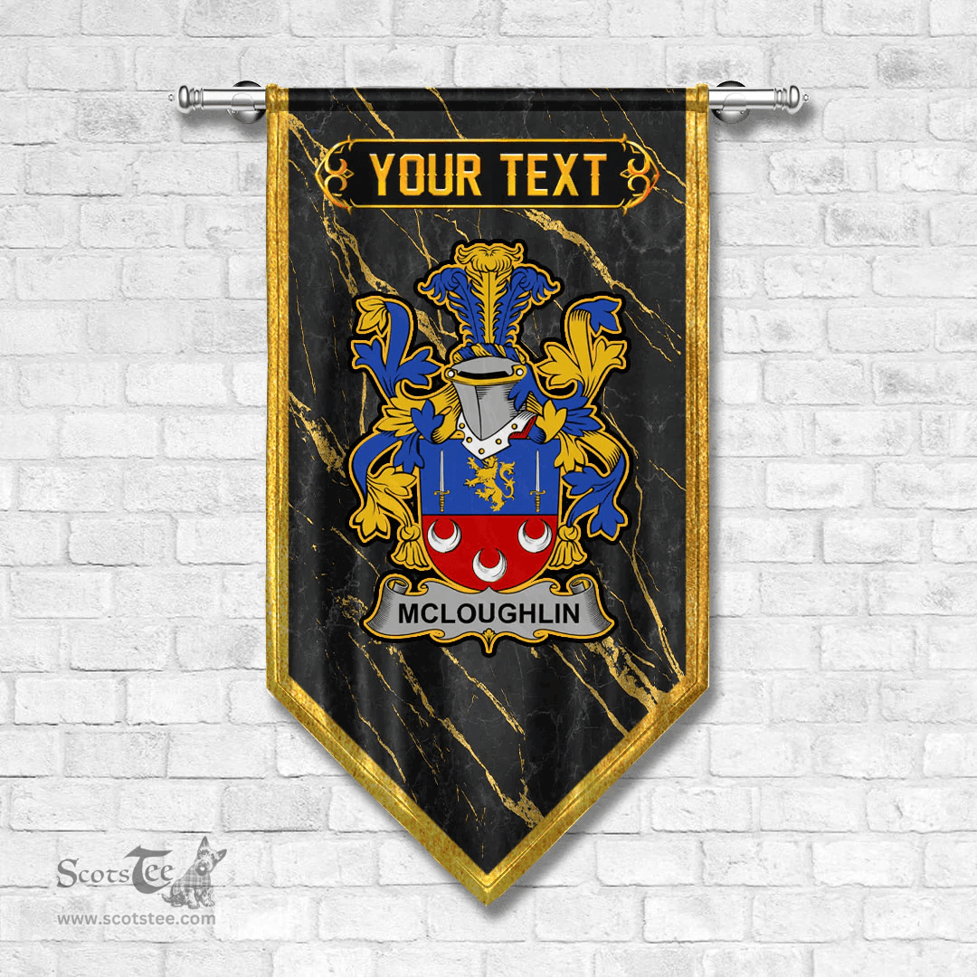 ScotsTee Shop Irish McLoughlin or Loughlin Coat of Arms Irish Family Crest Irish Gonfalon