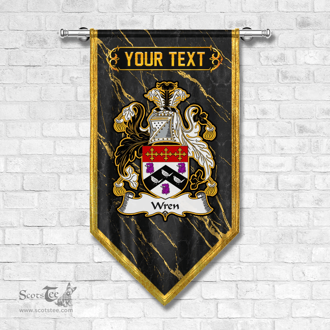 ScotsTee Shop Irish Wren or Wrenn Coat of Arms Irish Family Crest Irish Gonfalon