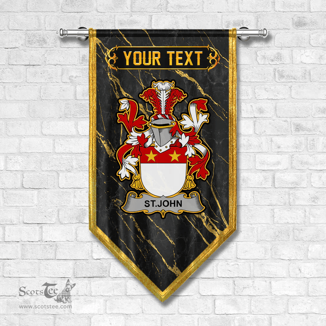ScotsTee Shop Irish St.John Coat of Arms Irish Family Crest Irish Gonfalon
