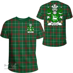 ScotsTee Shop Welsh Bleddyn (AP MAENYRCH) Coat of Arms Family Crest Wales T Shirt Welsh National Tartan T Shirt