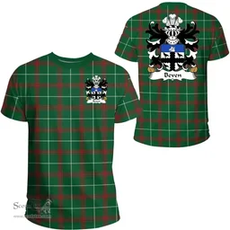 ScotsTee Shop Welsh Beven (or Bevan) Coat of Arms Family Crest Wales T Shirt Welsh National Tartan T Shirt