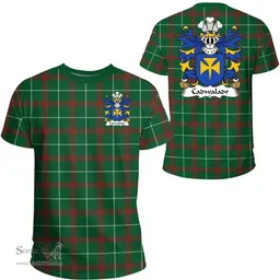 ScotsTee Shop Welsh Cadwaladr (FENDIGAID, King of Gwynedd) Coat of Arms Family Crest Wales T Shirt Welsh National Tartan T Shirt