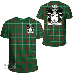 ScotsTee Shop Welsh Cylynin (of Powys) Coat of Arms Family Crest Wales T Shirt Welsh National Tartan T Shirt
