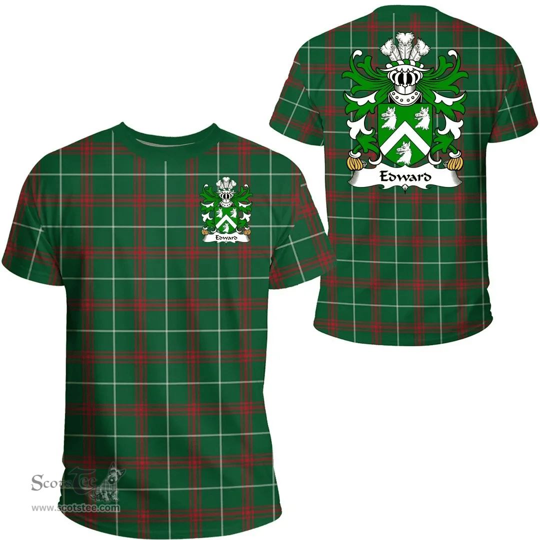ScotsTee Shop Welsh Edward (AP JOHN WYNN AB IEUAN) Coat of Arms Family Crest Wales T Shirt Welsh National Tartan T Shirt