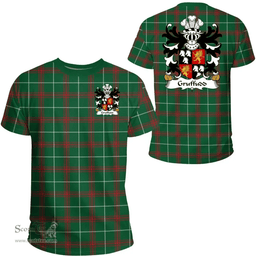 ScotsTee Shop Welsh Gruffudd (FYCHAN Sir, of Powys, of Boniarth) Coat of Arms Family Crest Wales T Shirt Welsh National Tartan T Shirt