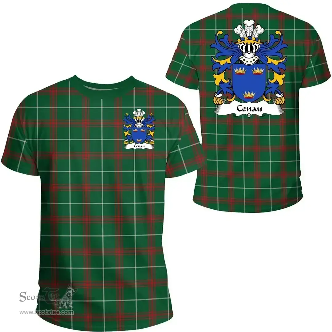 ScotsTee Shop Welsh Cenau (AP COEL GODEBOG) Coat of Arms Family Crest Wales T Shirt Welsh National Tartan T Shirt