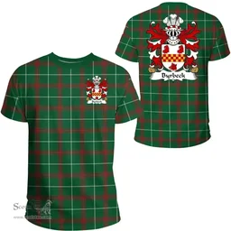 ScotsTee Shop Welsh Byrbeck (Vicar of Lamphey, Pembrokeshire) Coat of Arms Family Crest Wales T Shirt Welsh National Tartan T Shirt