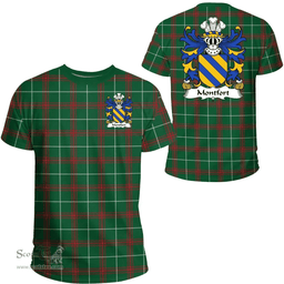 ScotsTee Shop Welsh Montfort (Daughter m. Llywelyn ap Gruffudd) Coat of Arms Family Crest Wales T Shirt Welsh National Tartan T Shirt