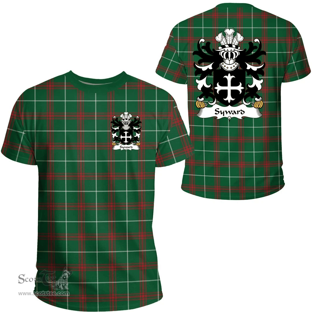 ScotsTee Shop Welsh Syward (or Siward, lord of Rhutin, Glamorgan) Coat of Arms Family Crest Wales T Shirt Welsh National Tartan T Shirt