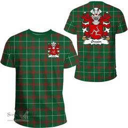 ScotsTee Shop Welsh Owain (AP EDWIN, or Owen) Coat of Arms Family Crest Wales T Shirt Welsh National Tartan T Shirt