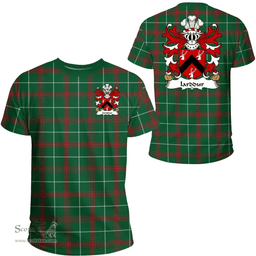 ScotsTee Shop Welsh Iarddur (AP CYNDDELW) Coat of Arms Family Crest Wales T Shirt Welsh National Tartan T Shirt