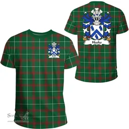 ScotsTee Shop Welsh Hooks (of Conwy, Caernarfonshire) Coat of Arms Family Crest Wales T Shirt Welsh National Tartan T Shirt