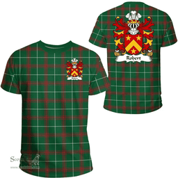 ScotsTee Shop Welsh Robert (AP GRUFFUDD) Coat of Arms Family Crest Wales T Shirt Welsh National Tartan T Shirt