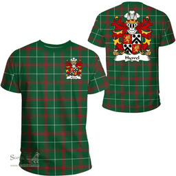 ScotsTee Shop Welsh Hywel (AP DAFYDD AP THOMAS) Coat of Arms Family Crest Wales T Shirt Welsh National Tartan T Shirt