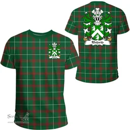ScotsTee Shop Welsh Rhidrid (FLAIDD-of Penllyn, Merionethshire) Coat of Arms Family Crest Wales T Shirt Welsh National Tartan T Shirt