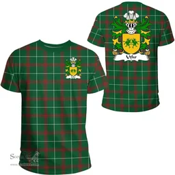 ScotsTee Shop Welsh Uthr (PENDRAGON, Father of King Arhtur) Coat of Arms Family Crest Wales T Shirt Welsh National Tartan T Shirt