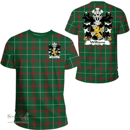 ScotsTee Shop Welsh Williams (lordship of Usk, Monmouthshire) Coat of Arms Family Crest Wales T Shirt Welsh National Tartan T Shirt