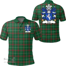 ScotsTee Shop Welsh Dun (or DONNE, Sir Daniel) Coat of Arms Family Crest Wales Polo Shirt Welsh National Tartan Polo Shirt