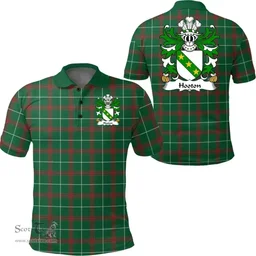 ScotsTee Shop Welsh Hooton (lord of Hooton, Cheshire) Coat of Arms Family Crest Wales Polo Shirt Welsh National Tartan Polo Shirt