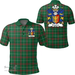 ScotsTee Shop Welsh Mytton (lords of Mawddwy) Coat of Arms Family Crest Wales Polo Shirt Welsh National Tartan Polo Shirt