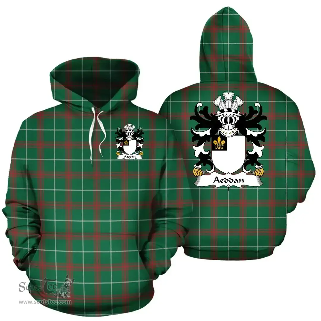 ScotsTee Shop Welsh Aeddan (AP SEYSSYLLT) Coat of Arms Family Crest Wales Hoodie Welsh National Tartan Hoodie