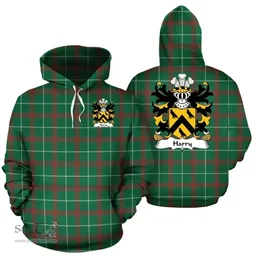 ScotsTee Shop Welsh Harry (AP THOMAS) Coat of Arms Family Crest Wales Hoodie Welsh National Tartan Hoodie