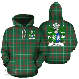 ScotsTee Shop Welsh Hector (GADARN, The Strong) Coat of Arms Family Crest Wales Hoodie Welsh National Tartan Hoodie