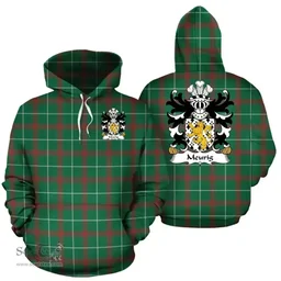 ScotsTee Shop Welsh Meurig (King of Gwent) Coat of Arms Family Crest Wales Hoodie Welsh National Tartan Hoodie