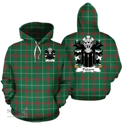 ScotsTee Shop Welsh Padarn (PEISRUDD) Coat of Arms Family Crest Wales Hoodie Welsh National Tartan Hoodie
