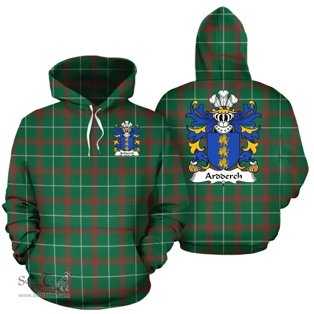 ScotsTee Shop Welsh Ardderch (AP MOR AP TEGERIN) Coat of Arms Family Crest Wales Hoodie Welsh National Tartan Hoodie