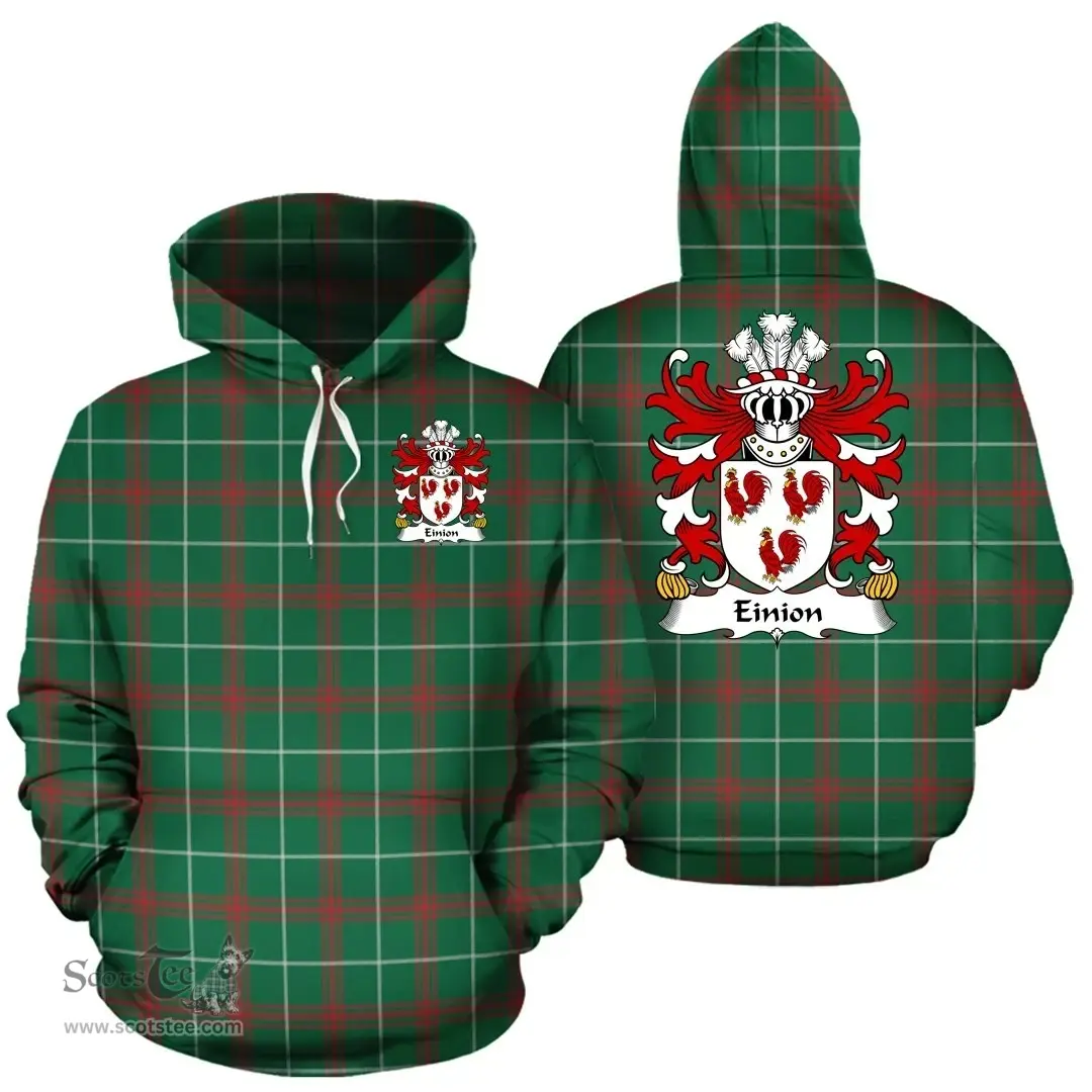 ScotsTee Shop Welsh Einion (SAIS -AP RHYS AP HYWEL) Coat of Arms Family Crest Wales Hoodie Welsh National Tartan Hoodie