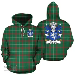 ScotsTee Shop Welsh Cynan (AB ELFYW -Father of Marchudd) Coat of Arms Family Crest Wales Hoodie Welsh National Tartan Hoodie