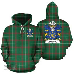 ScotsTee Shop Welsh Hender (Desc. from Dafydd ap Dafydd ap Madog) Coat of Arms Family Crest Wales Hoodie Welsh National Tartan Hoodie