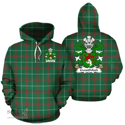 ScotsTee Shop Welsh Gwaithfoed (of Powys) Coat of Arms Family Crest Wales Hoodie Welsh National Tartan Hoodie