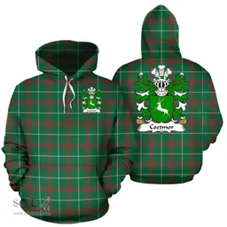 ScotsTee Shop Welsh Coetmor (of Llanllechid, Caernarfonshire) Coat of Arms Family Crest Wales Hoodie Welsh National Tartan Hoodie