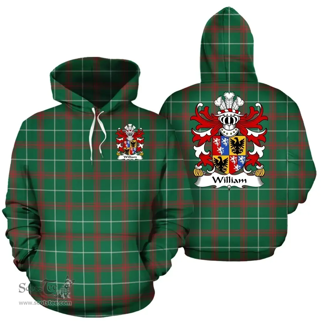 ScotsTee Shop Welsh William (Sir, AP THOMAS) Coat of Arms Family Crest Wales Hoodie Welsh National Tartan Hoodie