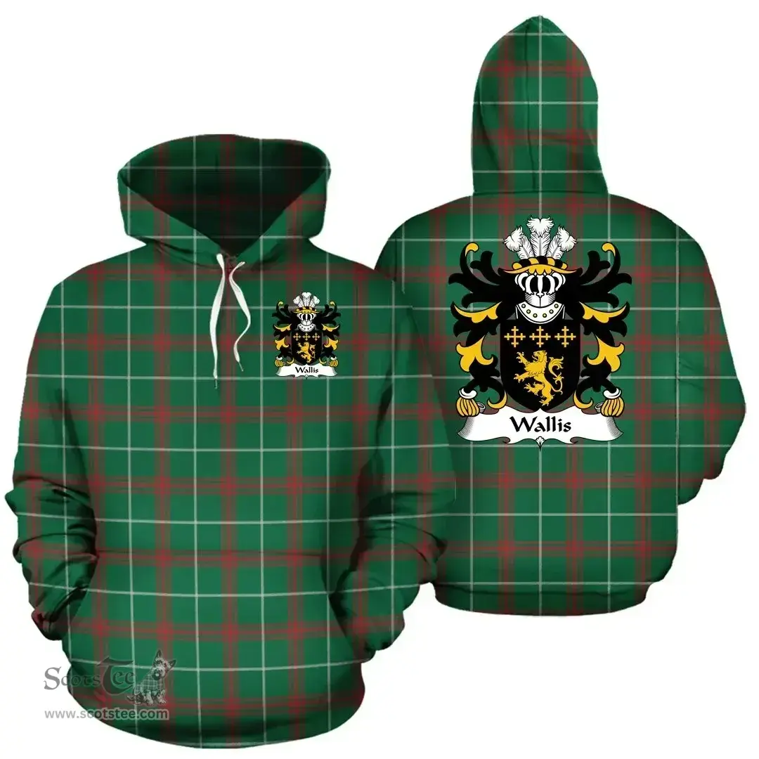 ScotsTee Shop Welsh Wallis (or Welsh, of Llan-wern, Monmouthshire) Coat of Arms Family Crest Wales Hoodie Welsh National Tartan Hoodie
